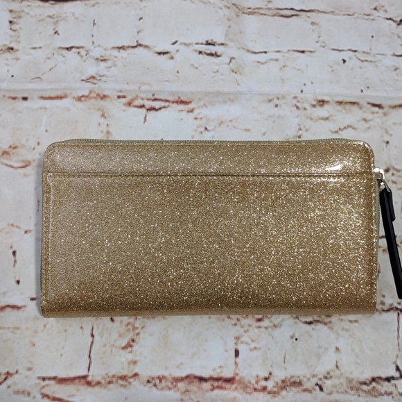 π Kate Spade Mavis St Gold Glitter Neda Wallet - Picture 6 of 7